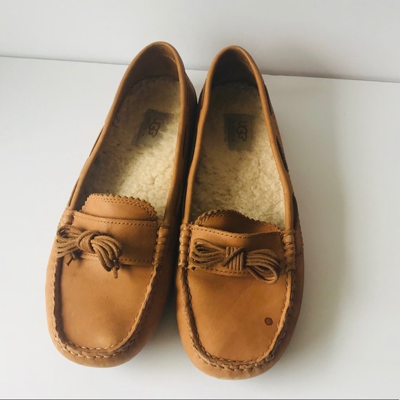 UGG Brown Leather Shoes Size 10 - Picture 3 of 8